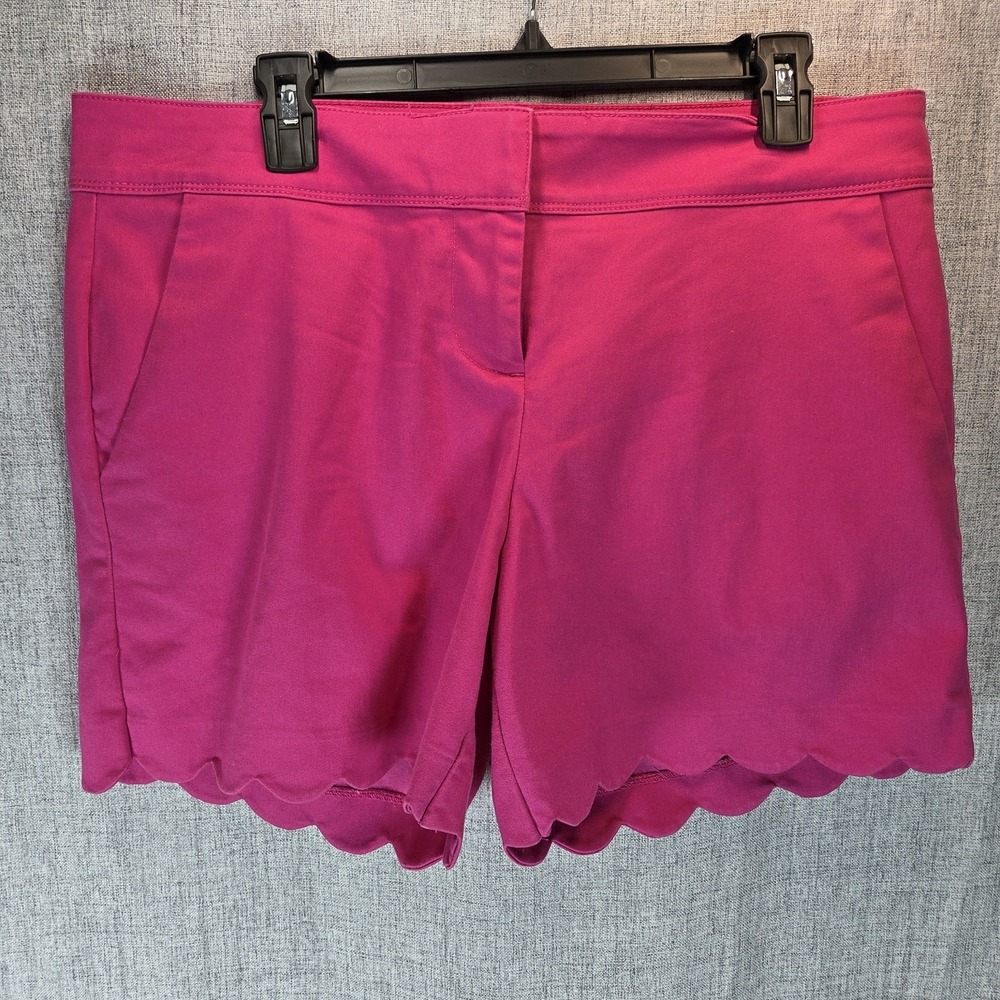Limited Shorts Womens 12 Scallop‎ Hem Trim Hot Pink Pockets Chino Beach Festival